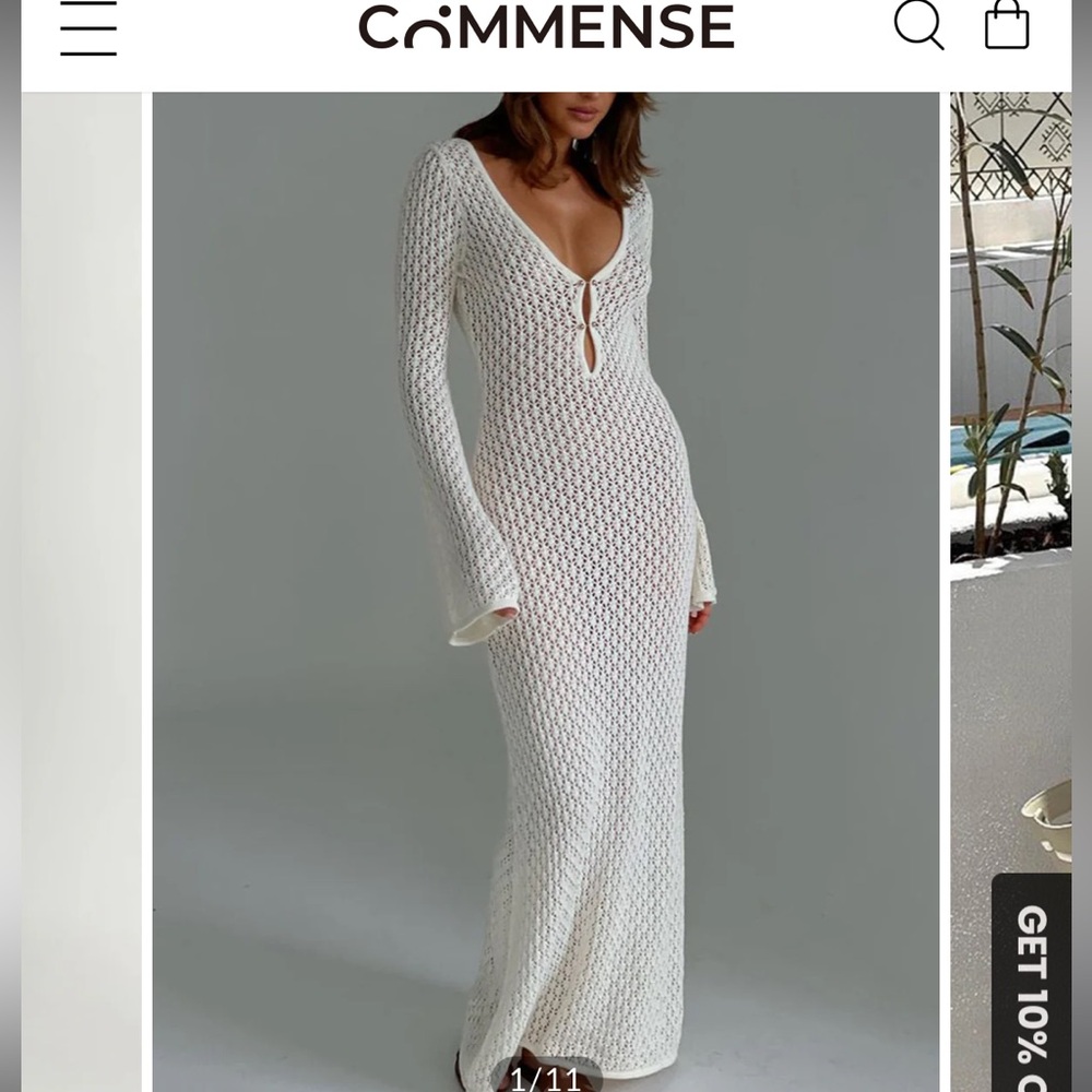 Commense brand - sheer white coverup dress